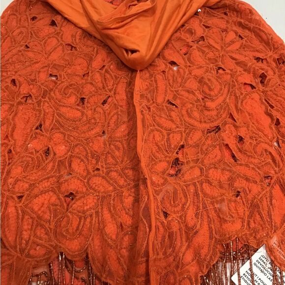 ASOS Orange Sequin Fringe Midi Slip Dress New Size 8 - Picture 15 of 16